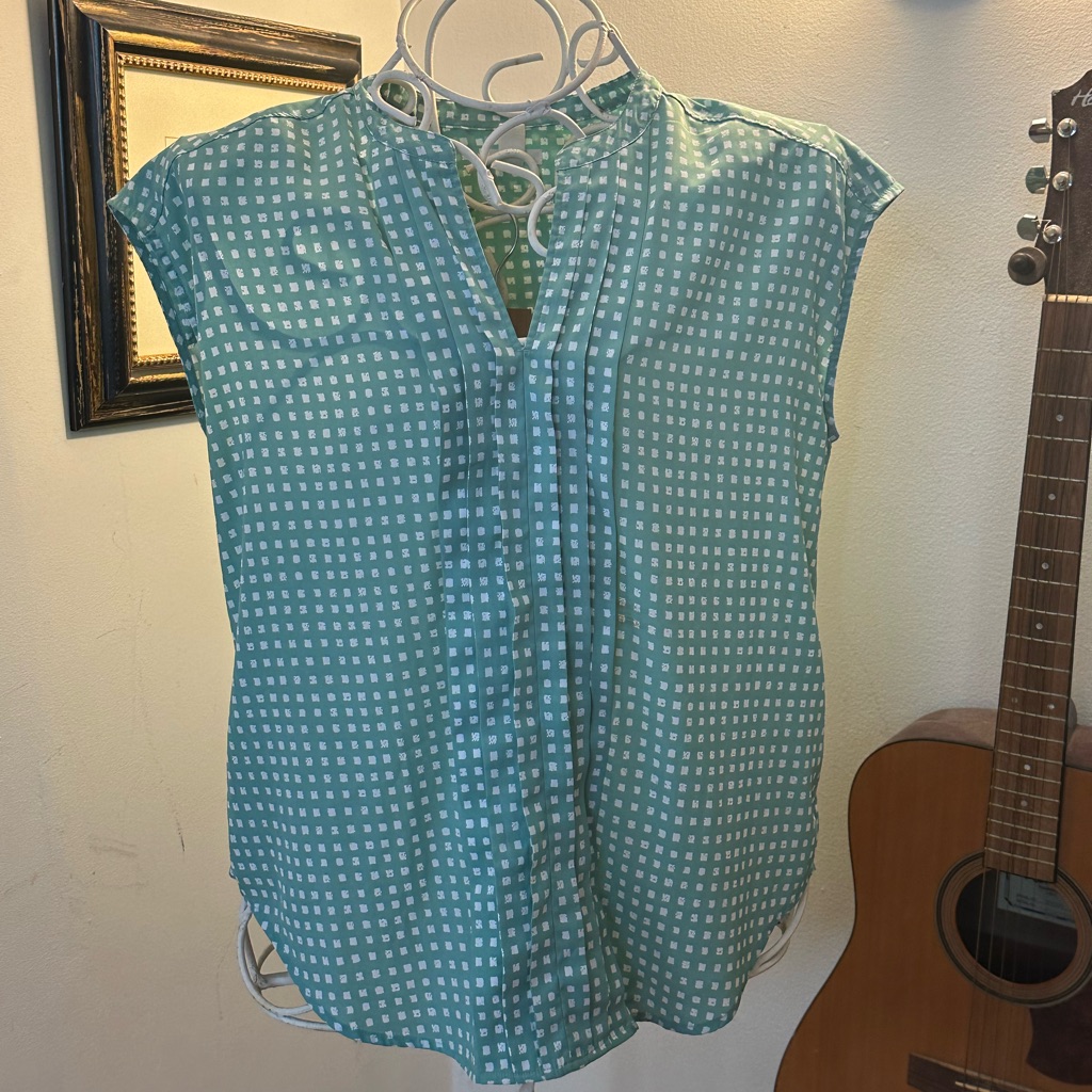 Green Checked Blouse